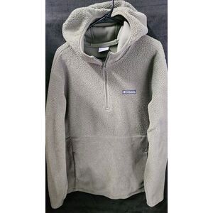 Columbia Beige Sherpa Half-Zip Hoodie